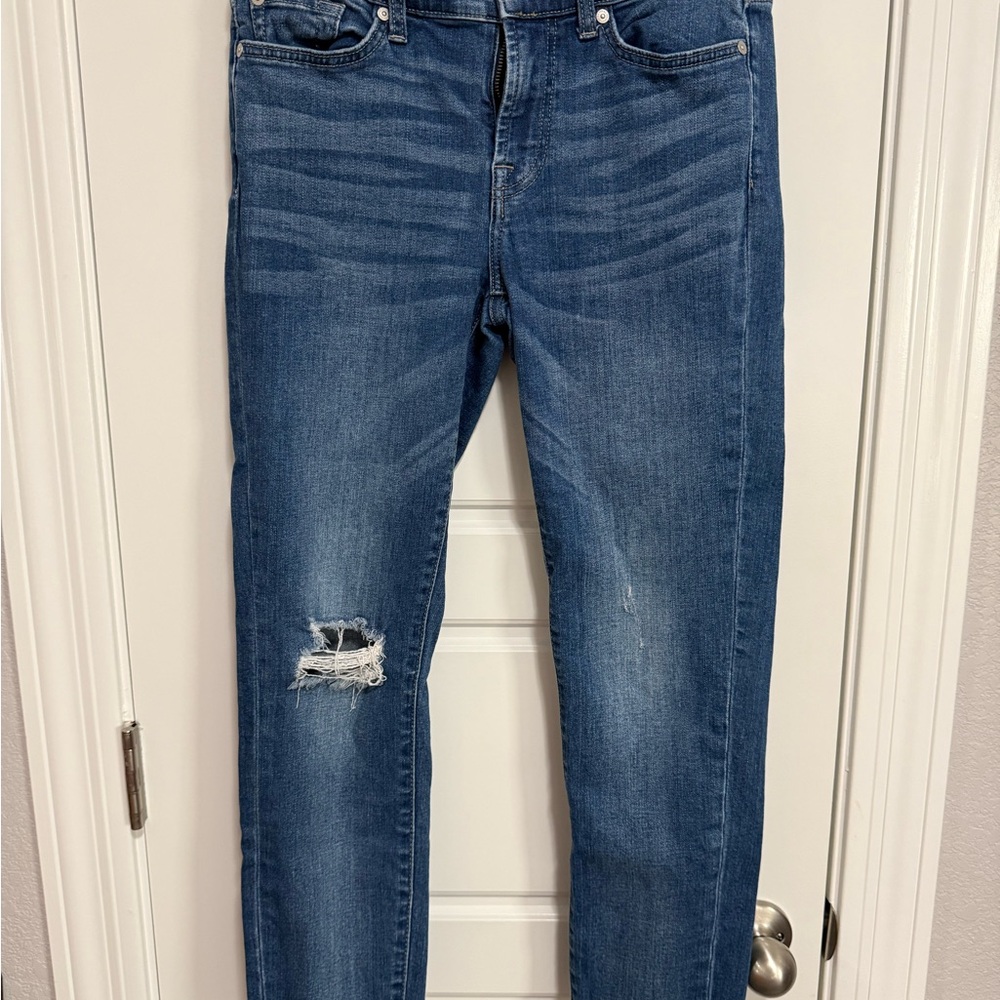 7 For All Mankind Blue Straight Leg Jeans